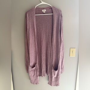 Old Navy Open Front Long Knit Cardigan Sweater Woman’s SZ XL Purple Lightweight